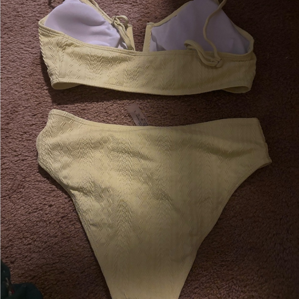 Yellow Textured Bikini Set - Picture 2 of 2